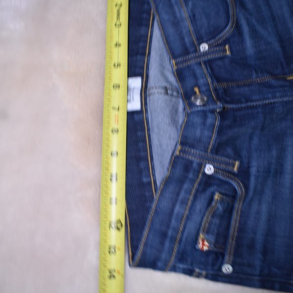 Hudson Blair Tilda Straight Leg Skinny Mid Waist Dark Blue Denim Jeans 27 - Picture 4 of 11